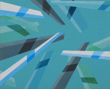 Crystal Shard Architecture II, Acryl on Canvas, 40 x 50 x 2 cm, 2017